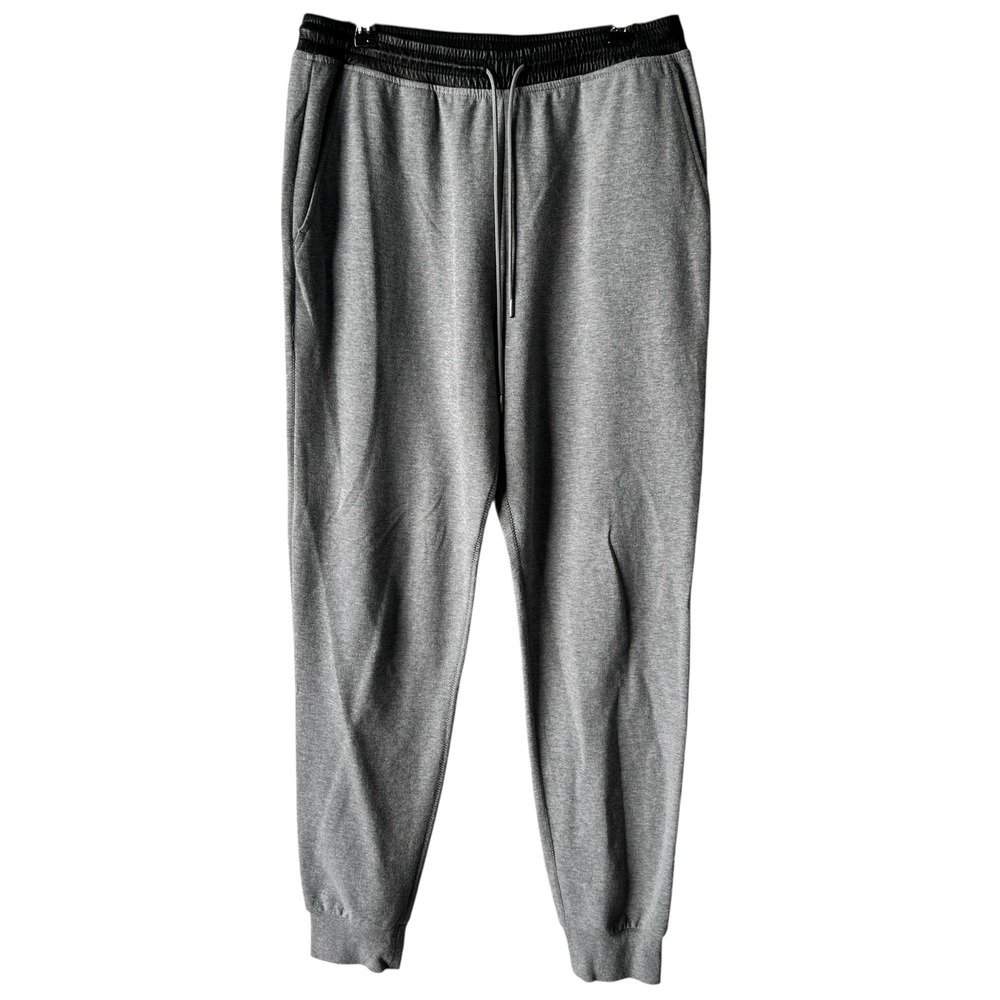 T Alexander Wang Grey lambskin Leather Trim Jogger Sweatpants lounge streetwear